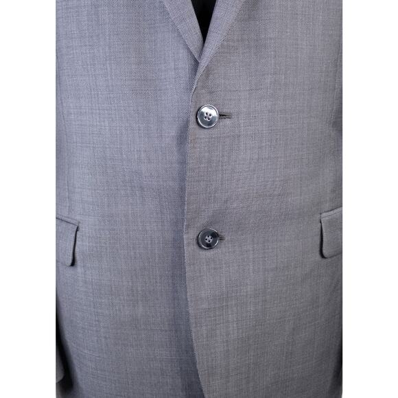 Calvin Klein SLIM Fit 42L Gray Sport Coat Suit Blazer Jacket Solid Sz Two Button - Picture 4 of 14